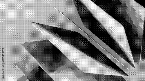 Halftone pattern with geometric shapes