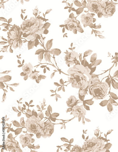 Big flowers pattern, upscale floral pattern. graphical textures floral, trendy colors pattern , flowers background with leaves. vector illustration.