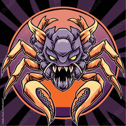 Illustration of a Scorpion with Yellow Eyes.