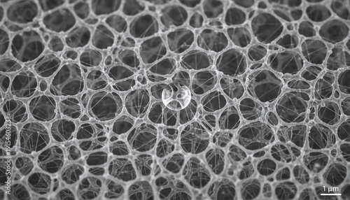 ePTFE membrane microscopic porous structure with water droplet