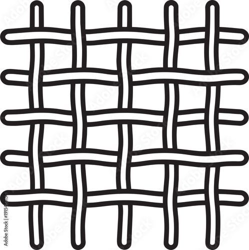 Textile fabric weave pattern linear icon vector illustration fiber texture isolated on white background