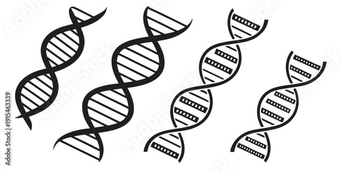 Illustration of intertwined dna strands representing genetic information Vector