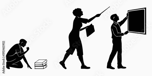 A visual representation of the educational journey from student to teacher Vector