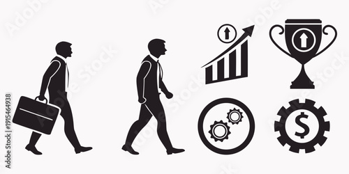 A visual representation of career progression and achievement Vector