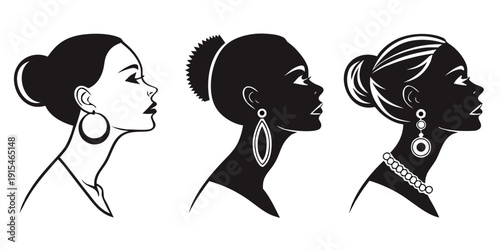 Diverse hairstyles showcasing the beauty and versatility of natural black hair Vector
