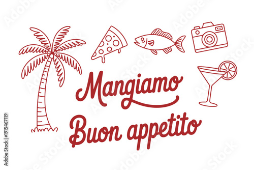 Tropical vacation vibes with delicious food and drinks, a perfect holiday.