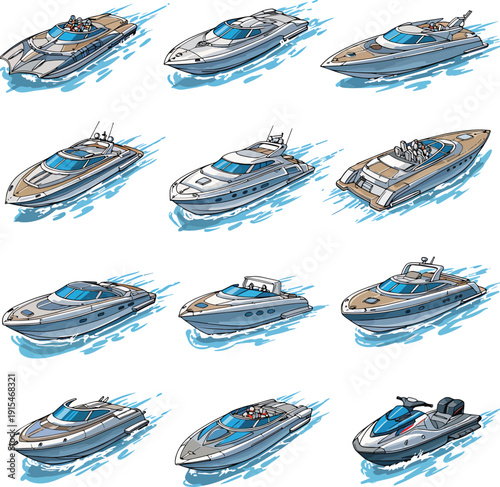 Luxury Yacht Vector Collection