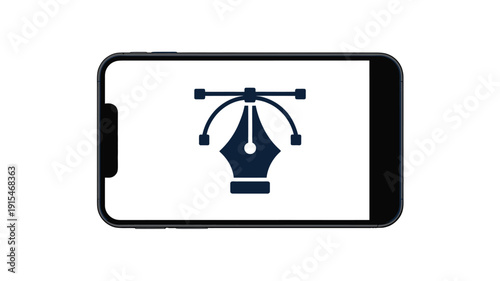 Simple black and white line drawing of a nautilus shell and circle