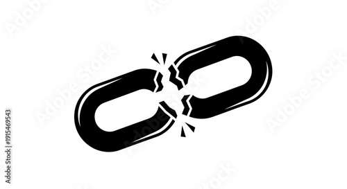 Broken chain link symbolizing a severed connection or lost bond.