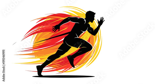 Dynamic Silhouette of a Runner in Full Stride.
