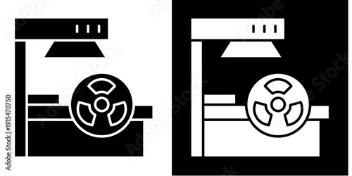 Radiotherapy Icon Set White Glyph Style Collection