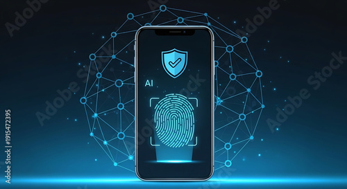 Secure mobile access with AI-powered biometric fingerprint authentication and digital network security