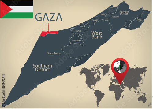 map of Israel with Gaza