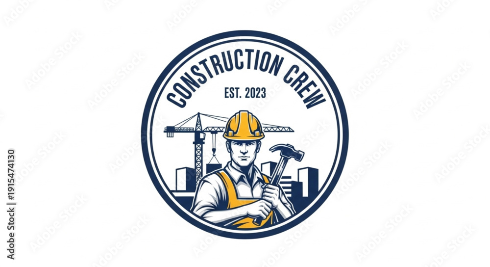 Fototapeta premium Construction Crew Logo Design Illustration.
