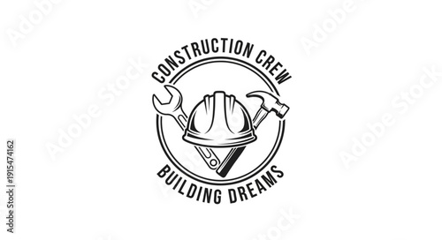 Construction Crew Logo Hard Hat.
