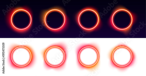 Bright neon gradient orb with layered color fusion and subtle glow on clean background. vector