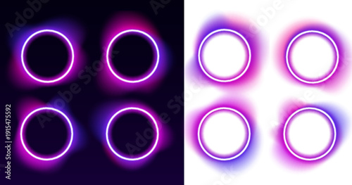 Luminous gradient circle with vibrant neon blending and soft radiant halo, ideal for modern digital interfaces. vector
