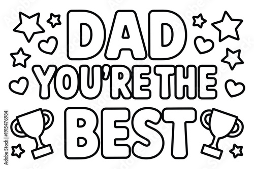 A colorful illustration of a Father's Day message for dad