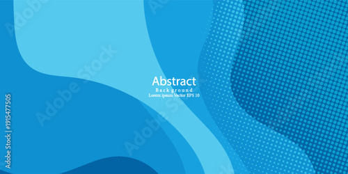 Blue Abstract Wave Background with Layered Paper Cut Liquid Shapes and Gradient Style. Modern creative trendy design in vector illustration