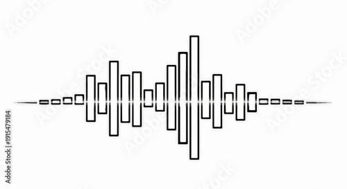 Abstract graphic representation of sound waves and frequencies