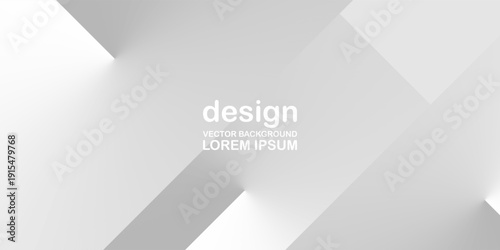 Minimal White and Gray Abstract Background with 3D Corner Wall and Soft Shadow. Modern concept for graphic design, background, web design, poster, banner, book, slideshow.
