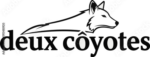 A stylized depiction of a fox head and the text "deux coyotes