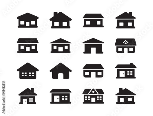 Quaint village house silhouette for beautiful rural and cottage themes