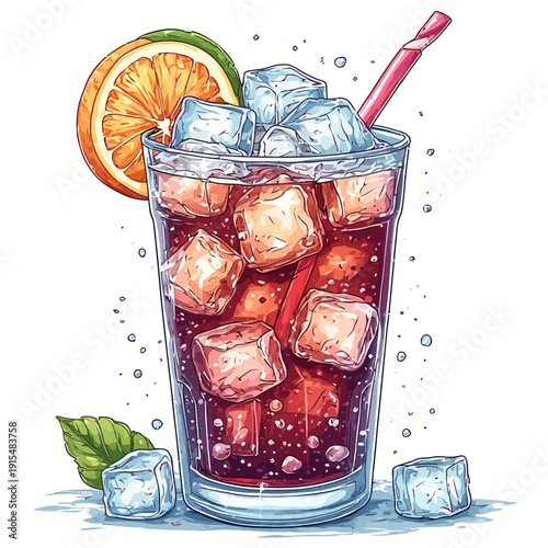 Special Soda Drink With Ice Very Cool