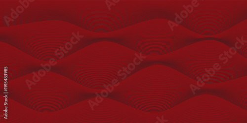 Abstract red background with glowing curve lines. Modern shiny red gradient geometric circle lines pattern. Futuristic concept. Suit for banner, brochure, poster, presentation