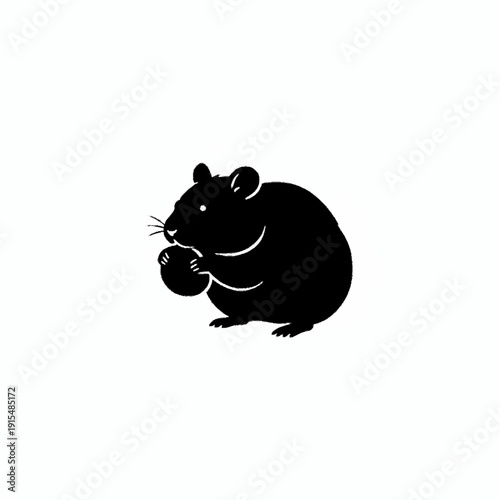 illustration silhouette of a hamster