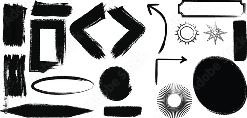 set of hand drawn ink doodles