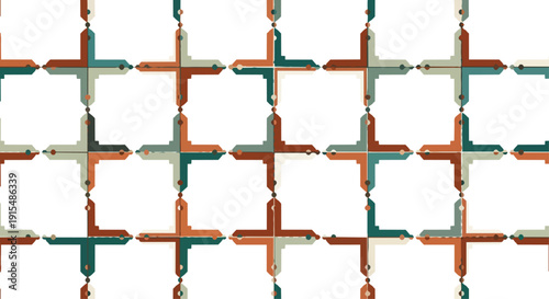 Geometric pattern repeating squares and crosses abstract design