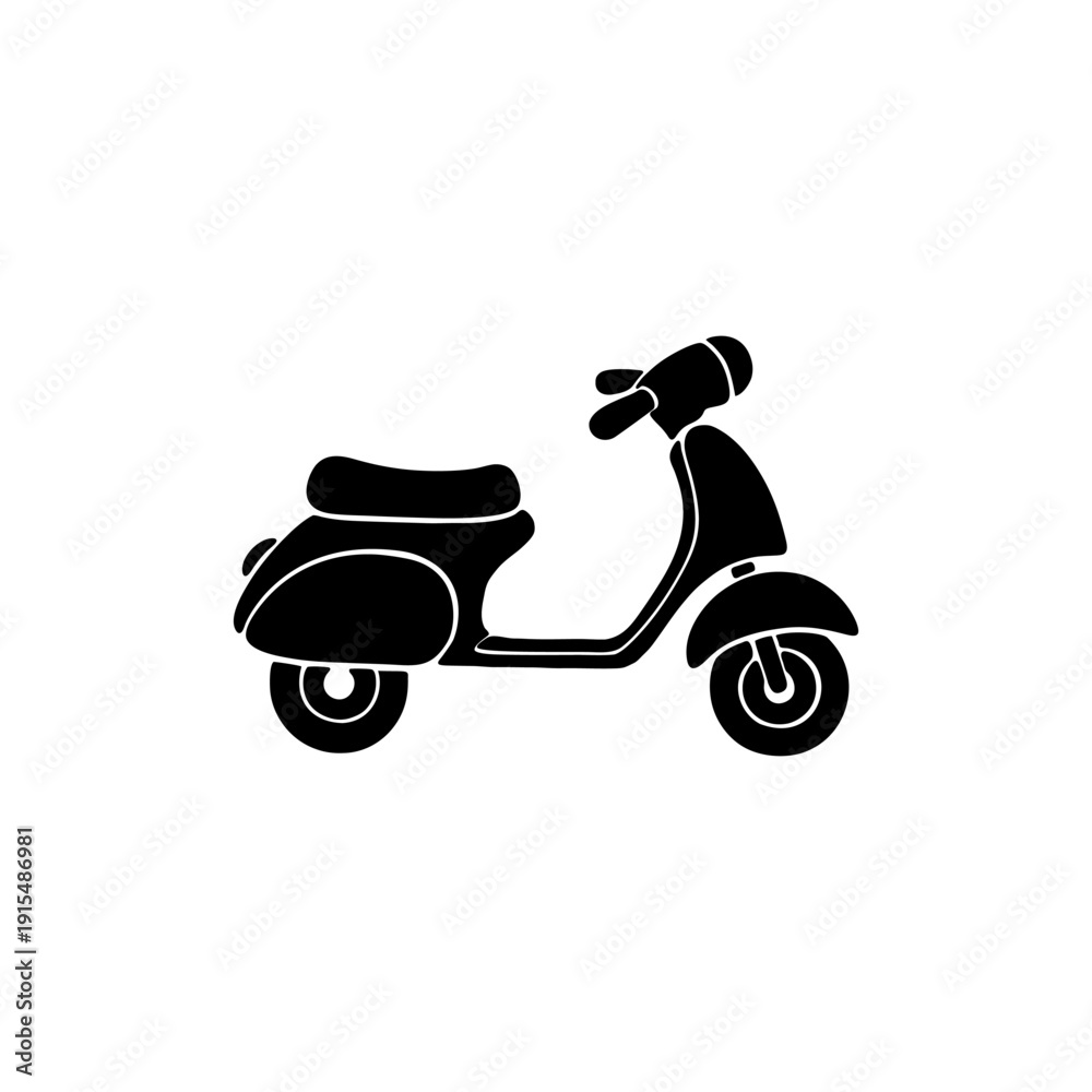 Obraz premium simple automatic motorbike vector icon
