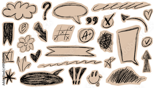 Tableau sur toile Sketch craft scrapbook doodle elements