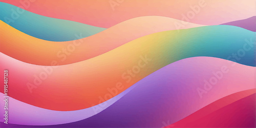 Abstract colorful wave background with rainbow curves and wavy line patterns featuring a vibrant orange and yellow summer template design for a decorative backdrop