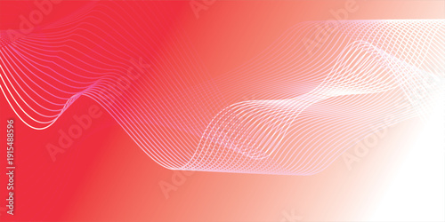 Latar belakang gelombang merah abstrak yang halus dan bergaya. Tekstur vektor EPS.