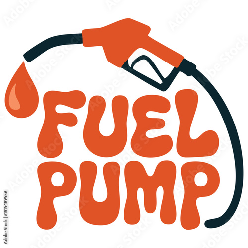 Fuel station symbol with classic gas pump nozzle isolated on white background vector graphic