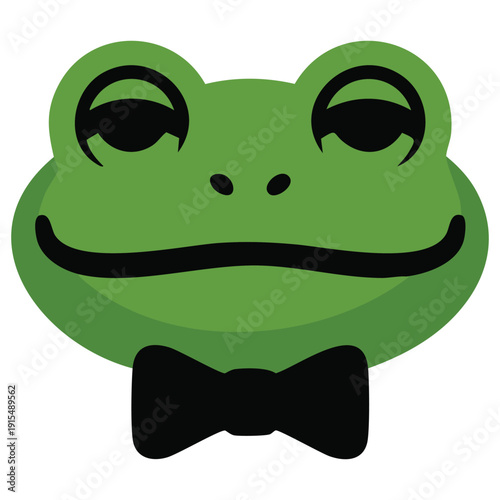 Fairy tale frog prince character wearing golden crown perfect for logo and t shirt designs vector art