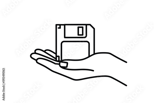 Hand Holding a Floppy Disk