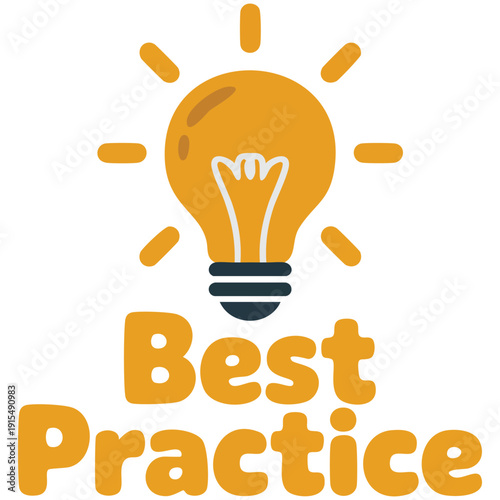 Quality excellence sign featuring glowing bulb for skill improvement concepts vector design