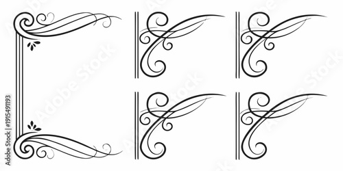 Elegant swirls and flourishes in a symmetrical arrangement on a white background Vector
