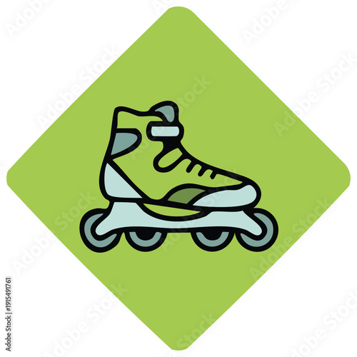 Inline roller skates for sports and recreation activities vector illustration on white background