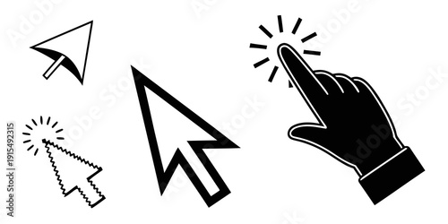 Various types of computer input methods including a mouse and finger tap. Vector