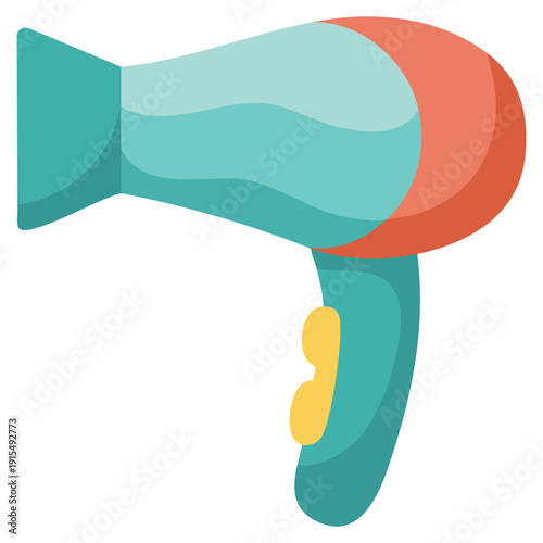 Colorful hairdryer symbol for beauty salon and personal care concepts vector design