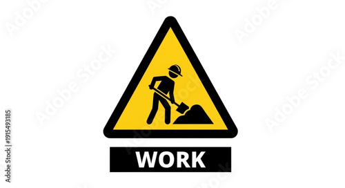 Construction Worker Warning Sign Symbol.
