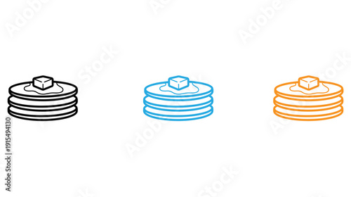 Three abstract disk stacks with different color gradients and transparency effects isolated on transparent background, Vector