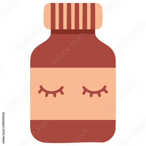 Sleeping pills or melatonin concept for bedtime and insomnia treatment vector illustration