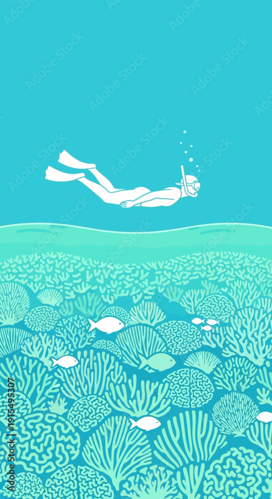 Obraz premium Serene Underwater Exploration Discovering Vibrant Coral Reefs And Marine Life