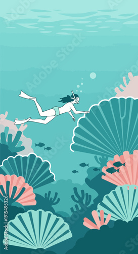 Serene Underwater Exploration Of Coral Reefs And Marine Life