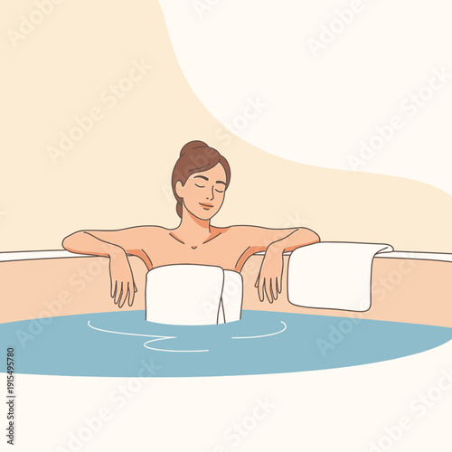 Serene Woman Indulges In Relaxing Bath For Ultimate Self-Care And Tranquility